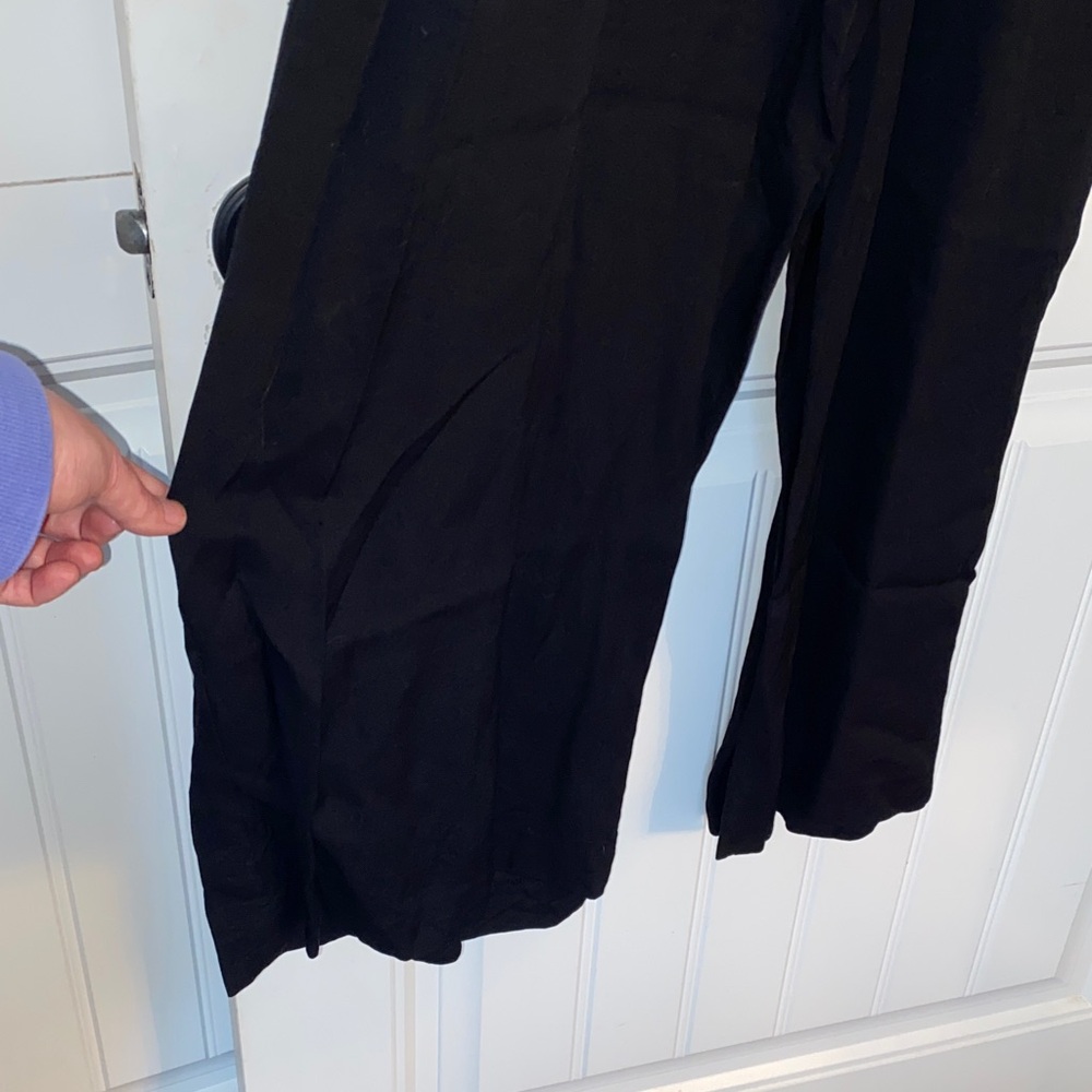 Loft Black Cropped Wide Leg Jumpsuit size Medium - Picture 6 of 8